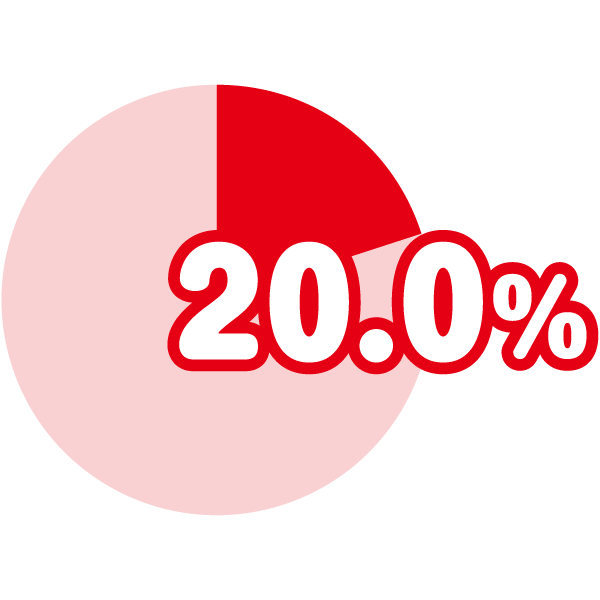 申請受付状況 20%